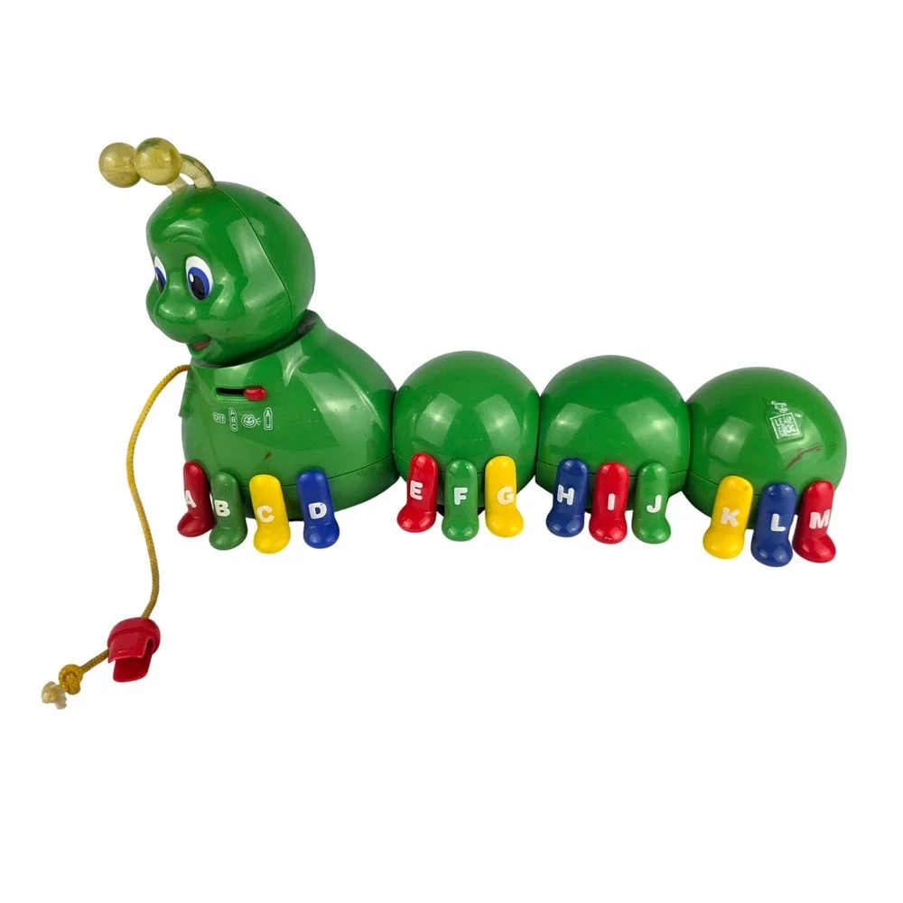 LeapFrog 1999 Alphabet Pal Pull Toy Caterpillar‎ ABC Learning Green READ COND.